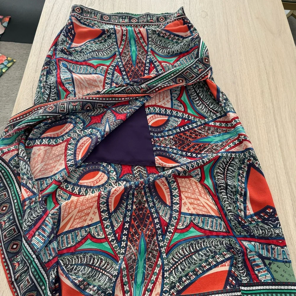 Anthropologie Maeve Geoda printed silk midi skirt - Picture 6 of 14